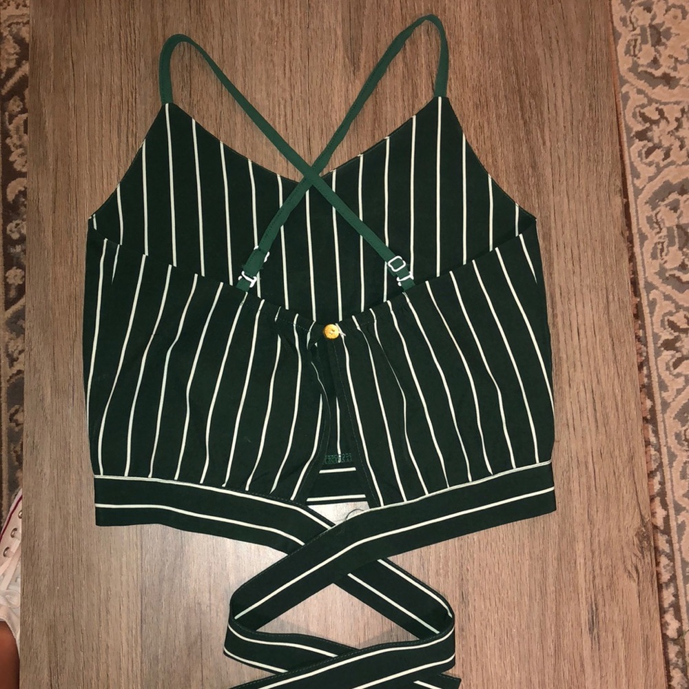 Striped Hunter’s Green Crop Top